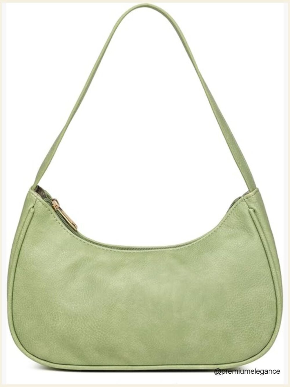 Vegan Leather Hobo Sling Tote Handbag with Zipper Closure
